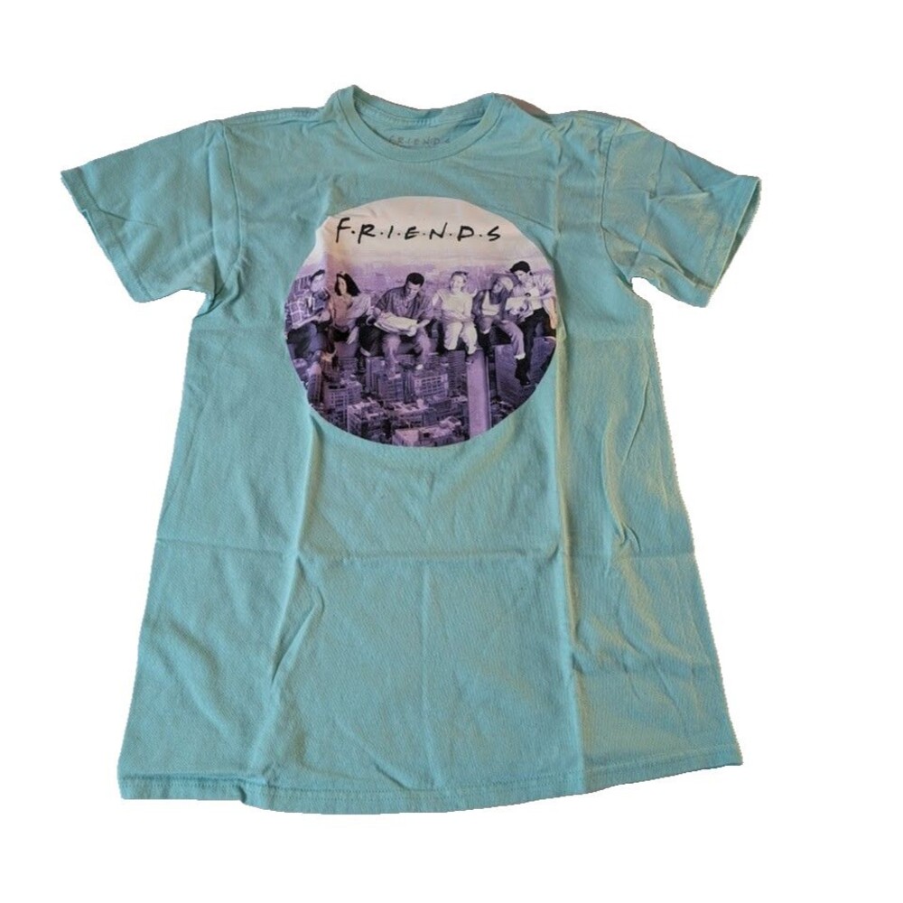 Friends Womens Small Teal T Shirt From TV Series Graphic Top